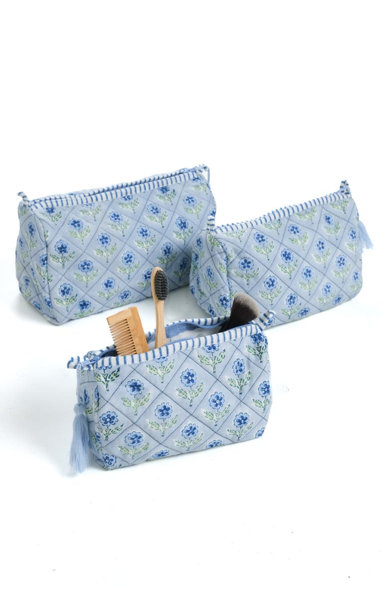 Inner Child Mona Blockprint Makeup Bag - Set of 3, Alternate, color, Natural