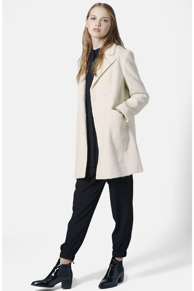 'Molly' Double Breasted Swing Coat, Alternate, color, WHITE
