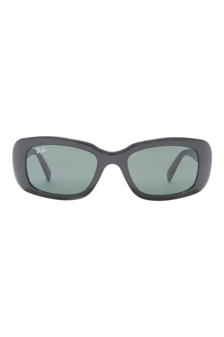 50mm Rectangle Sunglasses, Main, color, BLACK