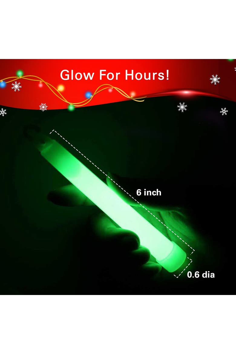 25-Piece Green Neon Glow Stick Light Toy Set, Alternate, color, Green
