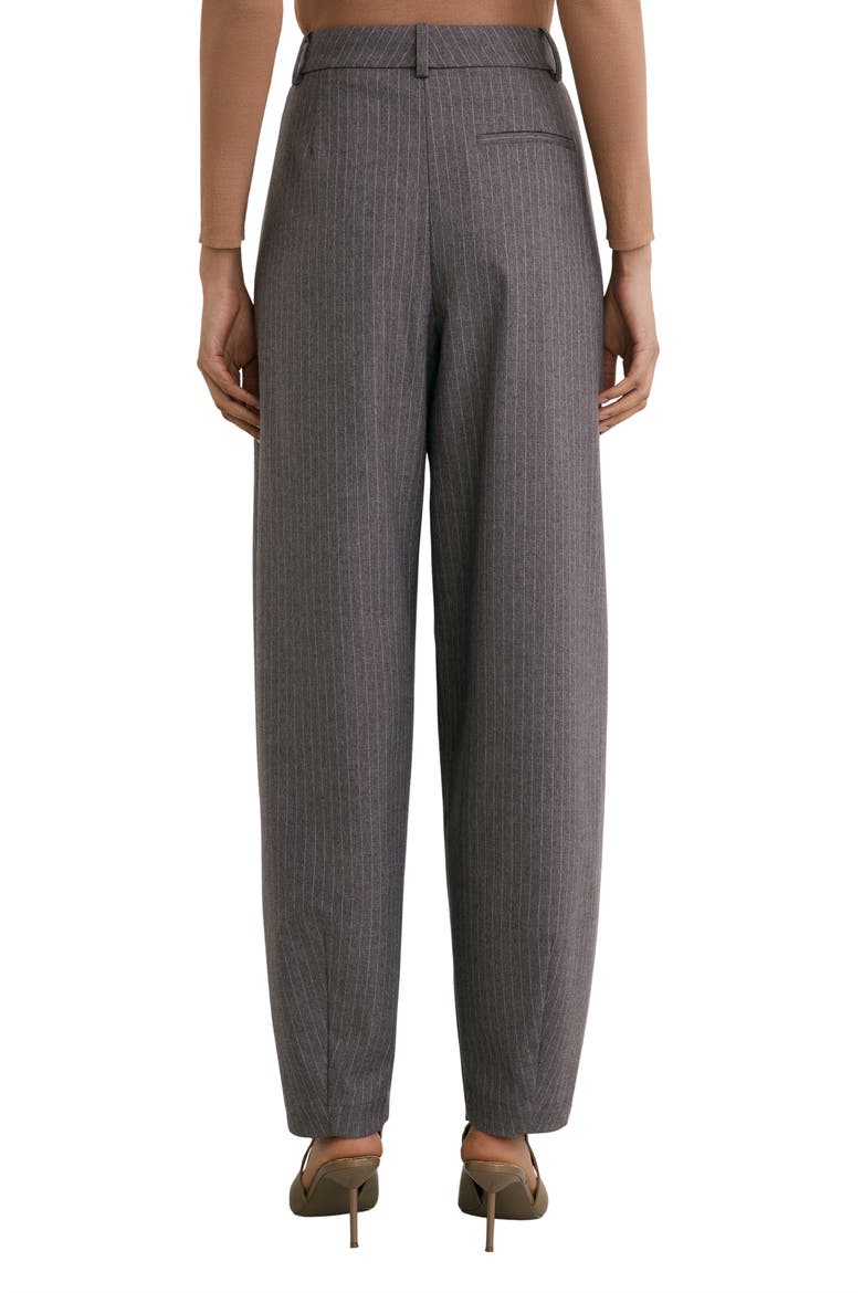 Phae Pinstripe Pleated Barrel Leg Trousers, Alternate, color, TAUPE NEUTRAL