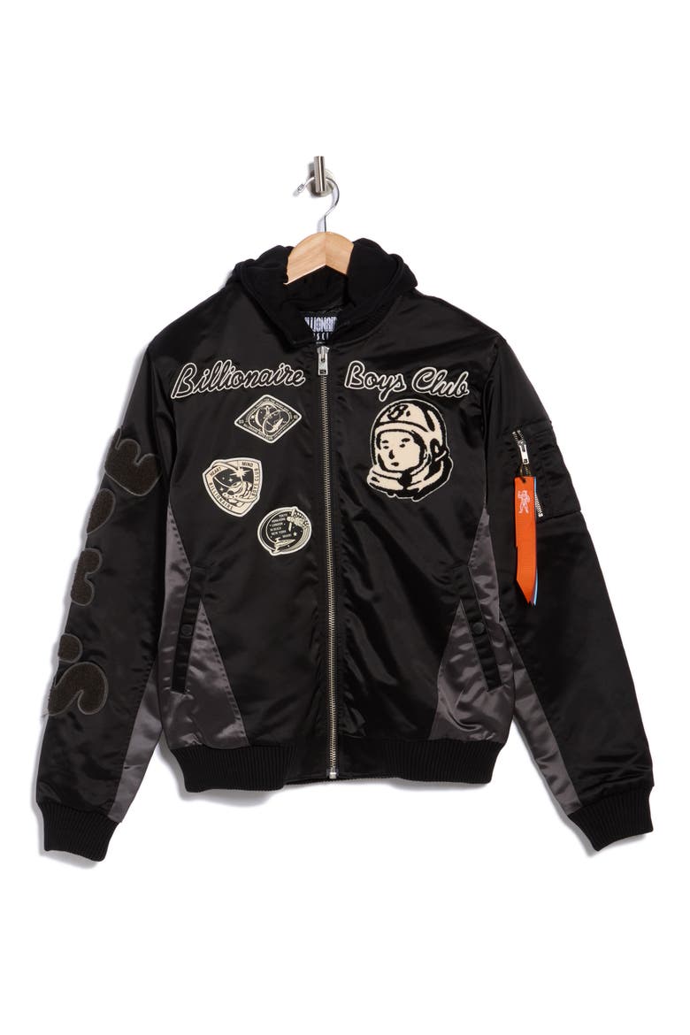 Space Suit Bomber Jacket, Alternate, color, BLACK