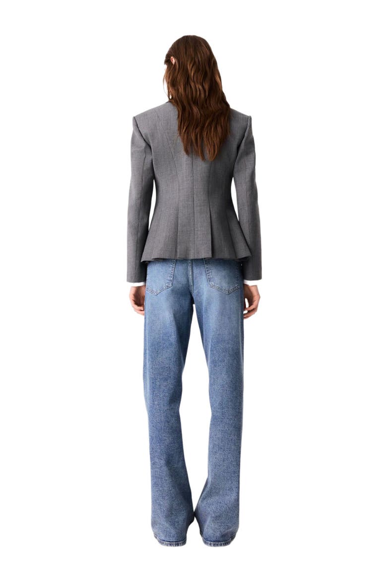 Short slim-fit suit jacket, Alternate, color, Grey