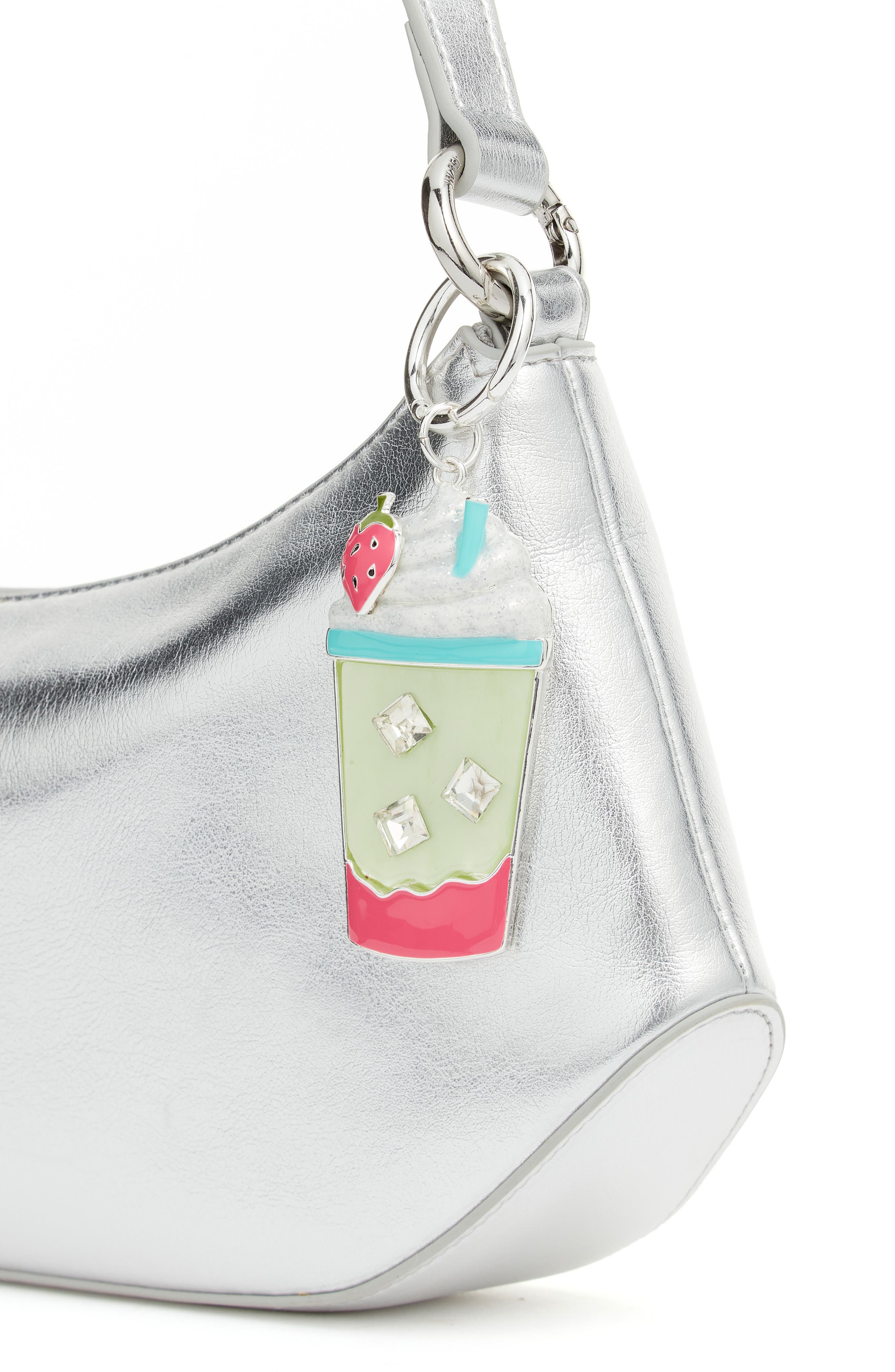 Chelsea28 Strawberry Matcha Bag Charm, Alternate, color, Green Multi- Gold