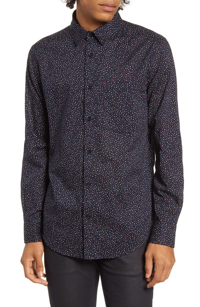 Barking Irons x Bob Dylan Blues Dot Print Button-Up Shirt, Main, color,