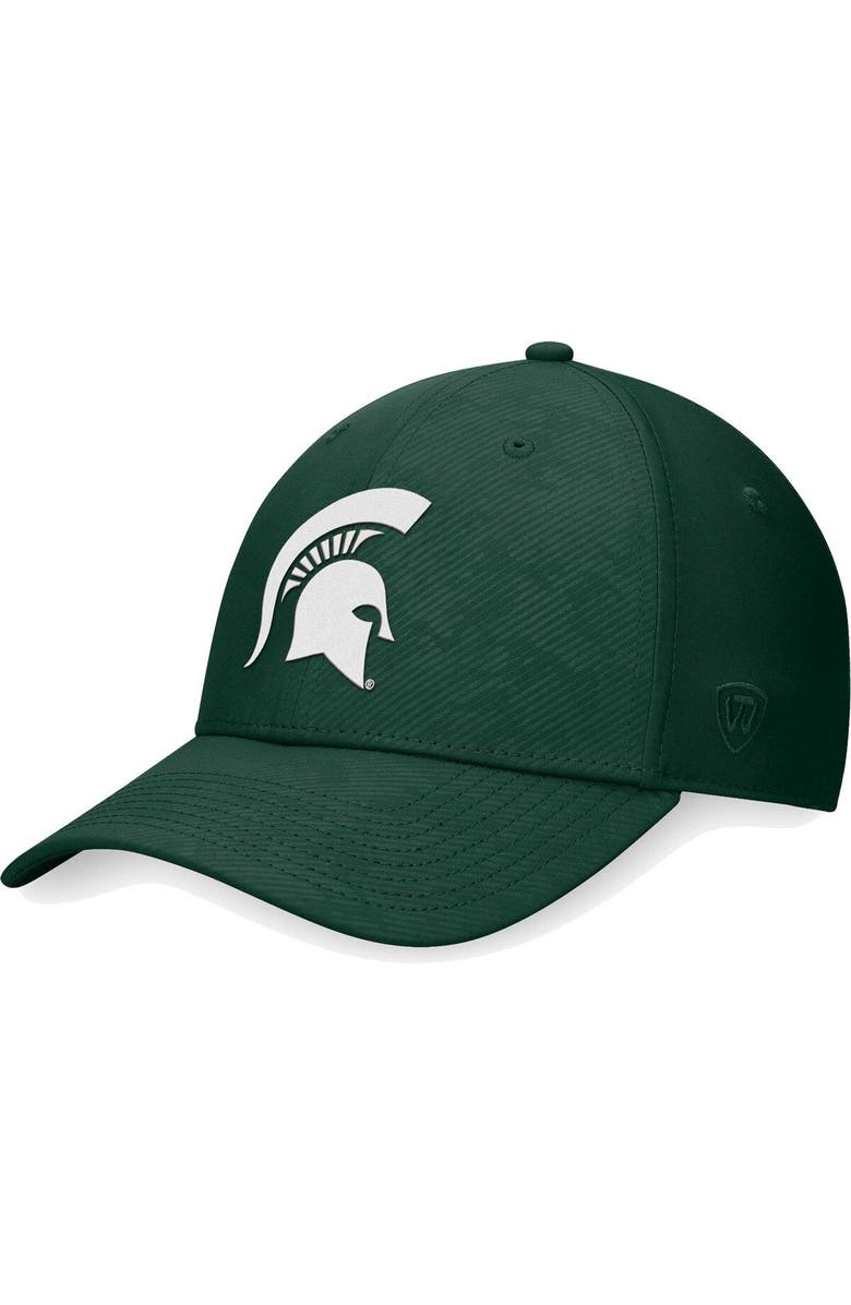 TOP OF THE WORLD Men's Top of the World Green Michigan State Spartans Deluxe Flex Hat, Alternate, color, 