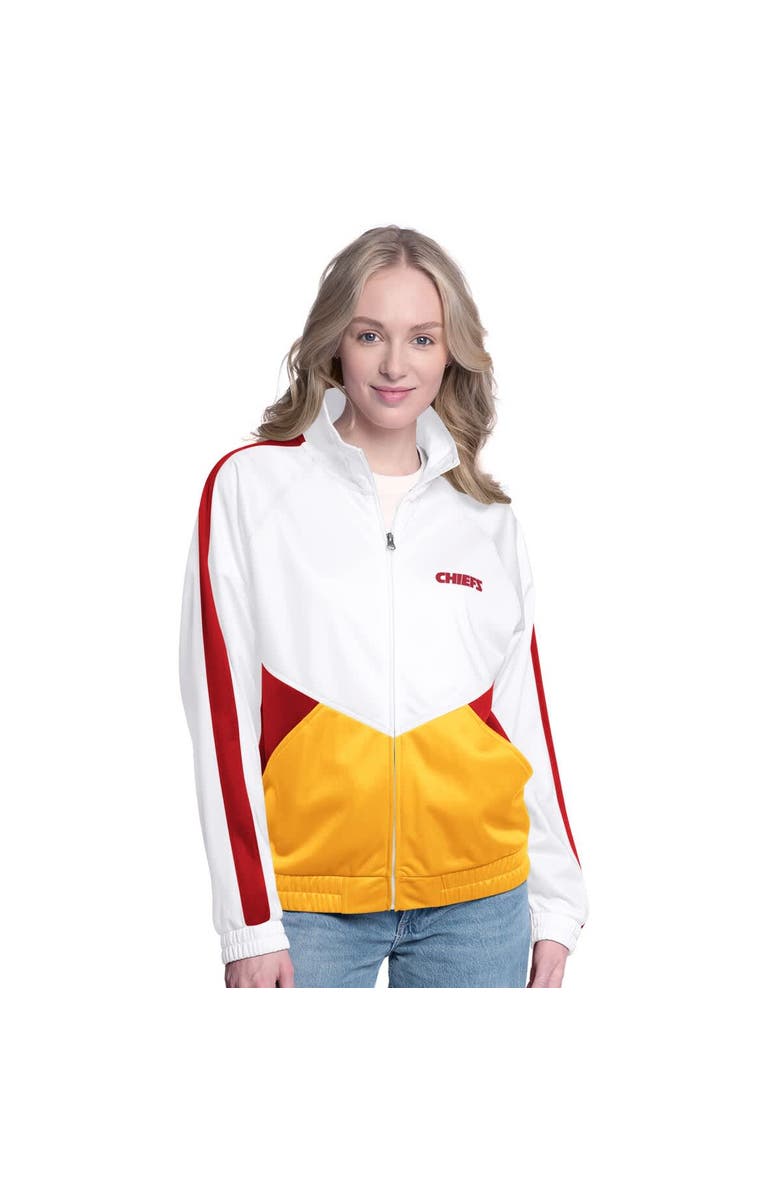 G-III 4HER BY CARL BANKS Women's G-III 4Her by Carl Banks White/Red Kansas City Chiefs Rally Rhinestone Full-Zip Track Jacket, Alternate, color, White