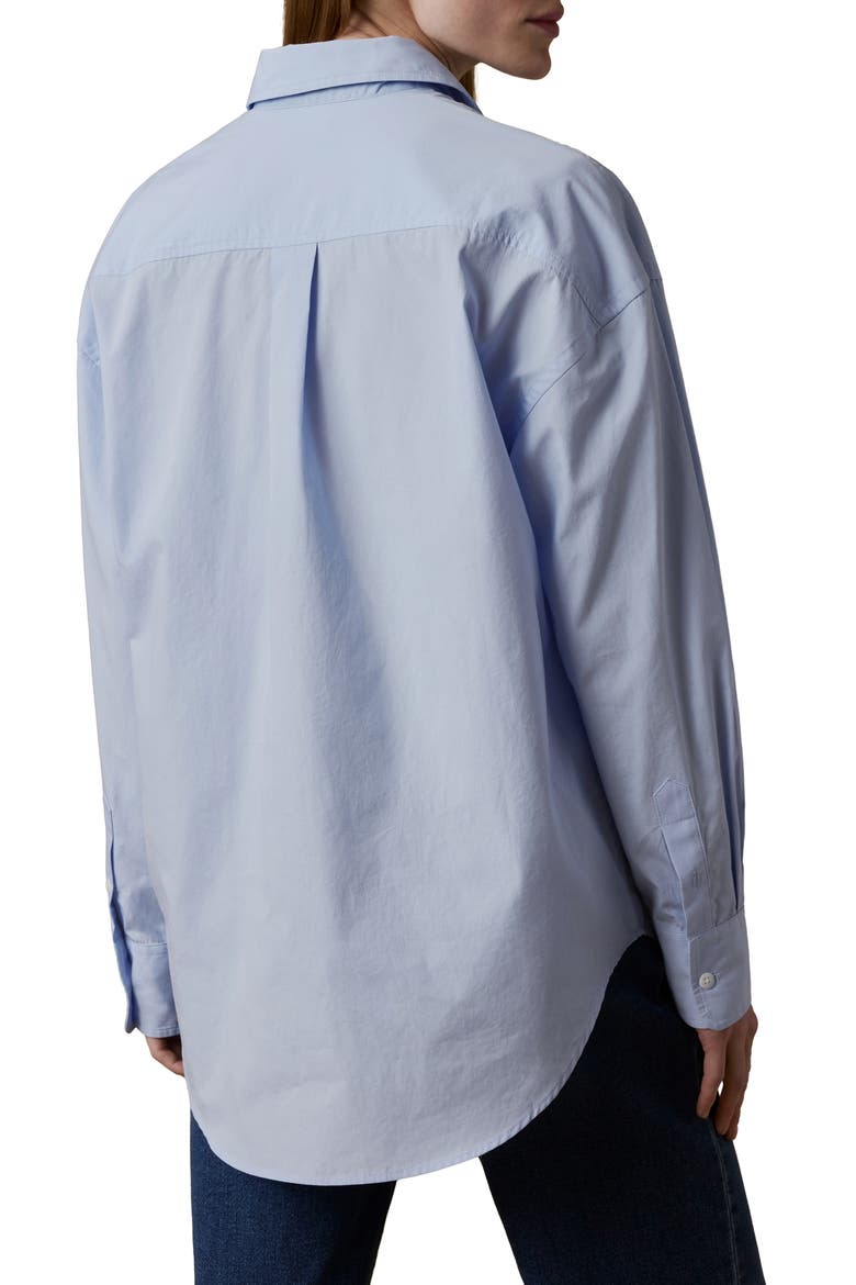 Coastal Relaxed Organic Cotton Button-Up Shirt, Alternate, color, BLUE CURRENT