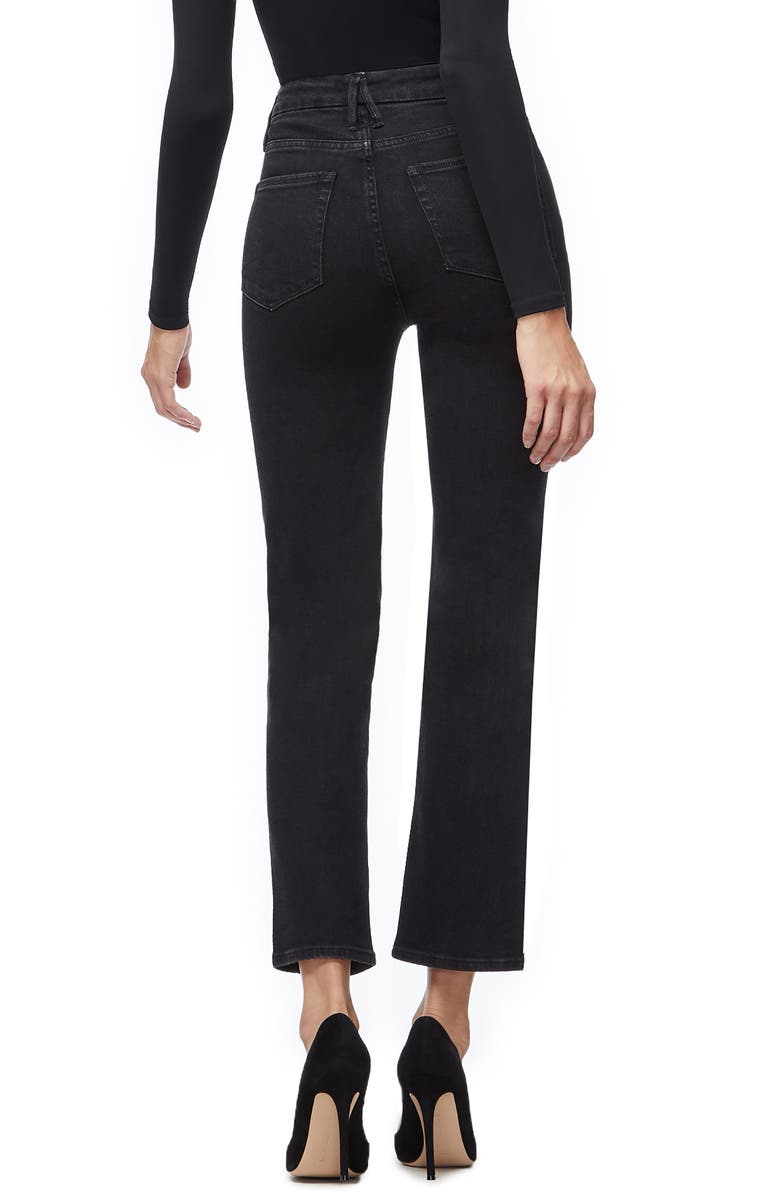 Good American Twist Seam Crop Straight Leg Jeans, Alternate, color, 