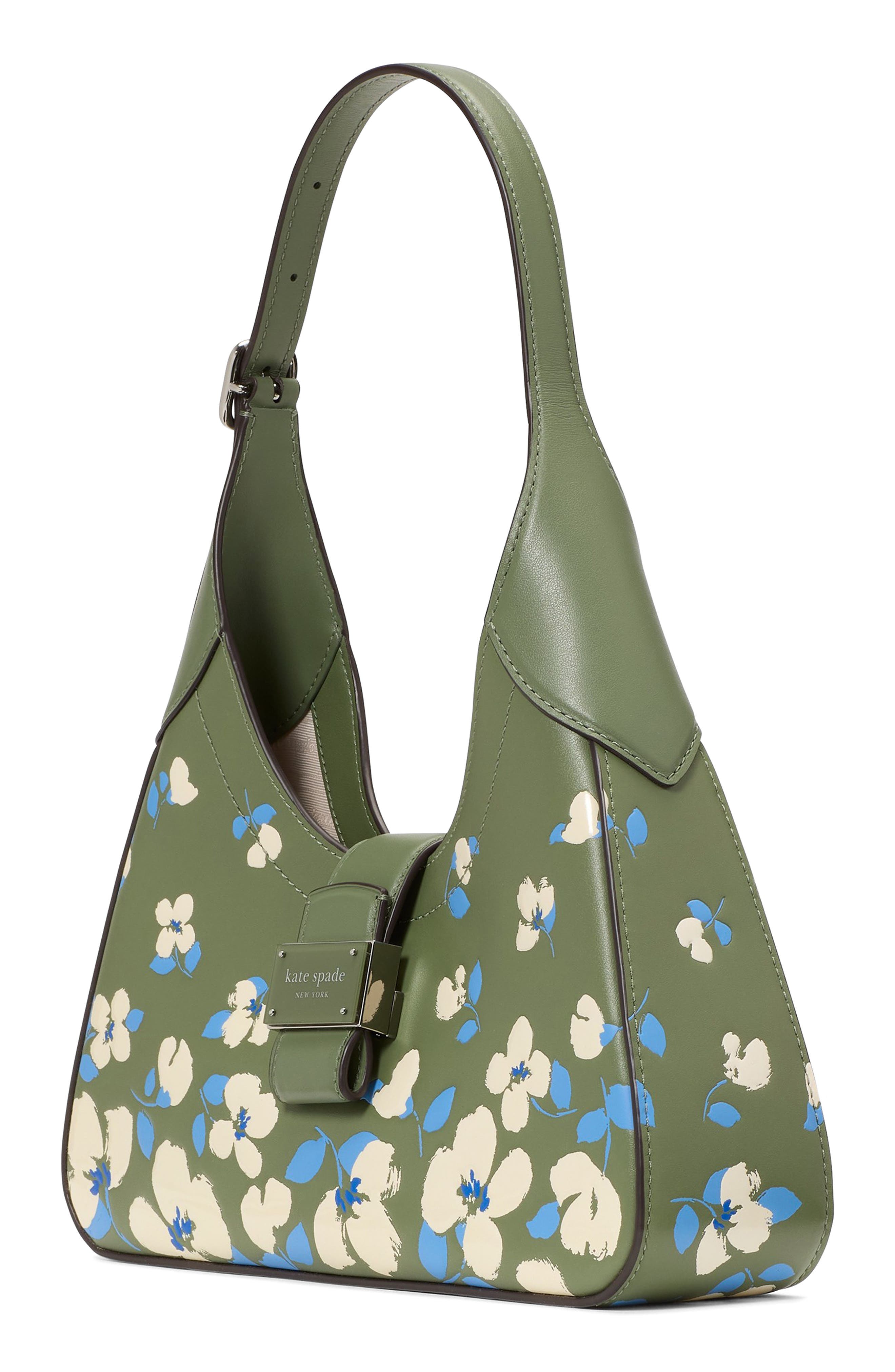 Kate Spade New York noveau painterly bouquet embossed leather shoulder bag, Alternate, color, 
