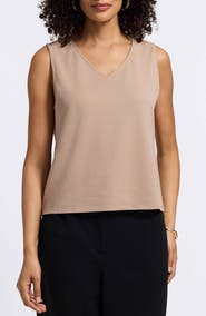 Foxcroft Callie Sleeveless Crepe Knit Top