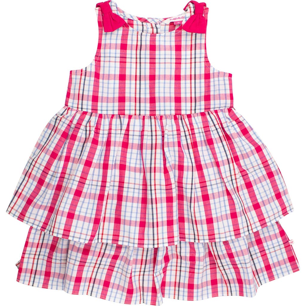 Rufflebutts Babies' Woven Bow Jumper Dress In Multi