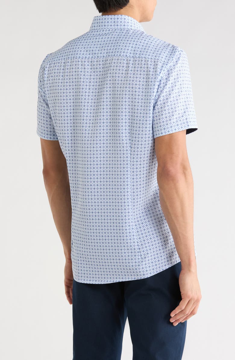 SOUL OF LONDON Short Sleeve Sport Shirt, Alternate, color, White/ Blue Multi