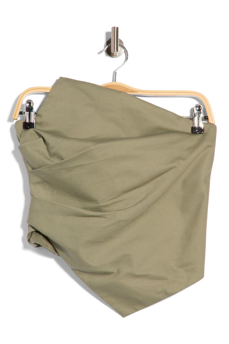 Arlo Asymmetrical Cotton Strapless Top, Main, color, EVERGREEN