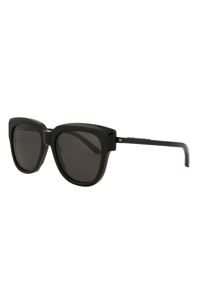 Balenciaga 53mm Square Sunglasses, Alternate, color, Black Black Grey