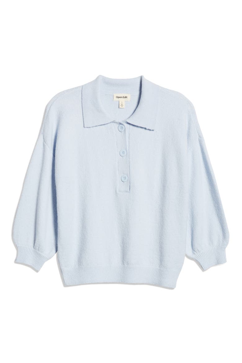 Women's Polo Sweater, Alternate, color, BLUE FEATHER