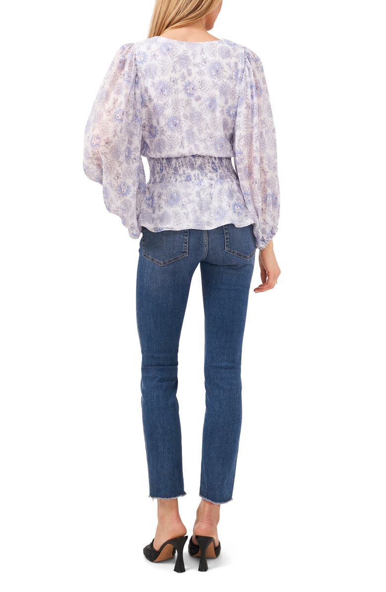 Vince Camuto Floral Print Peplum Top, Alternate, color, 