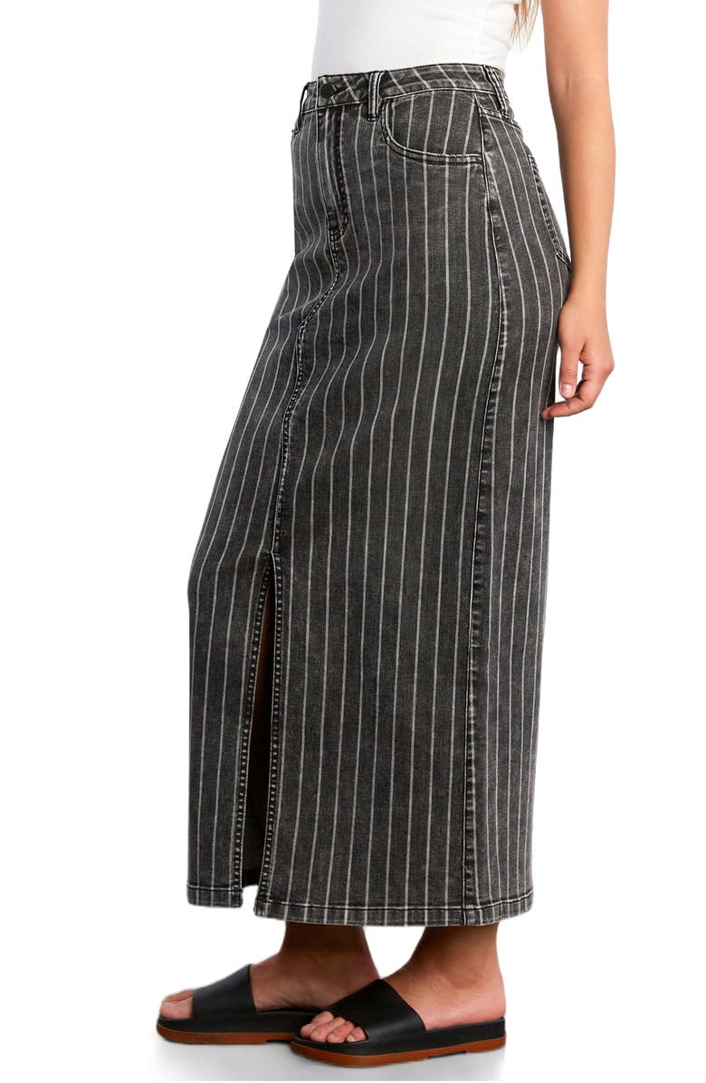 Wash Lab Denim Julia Stripe Denim Maxi Skirt, Alternate, color, Grey Denim Stripe