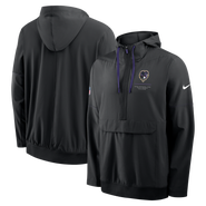 Nike Men's Nike Black Baltimore Ravens Sideline Logo Glory Anorak Half-Zip Hooded Jacket