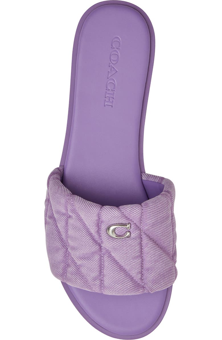 COACH Quilted Flat Slide Sandal, Alternate, color, Iris