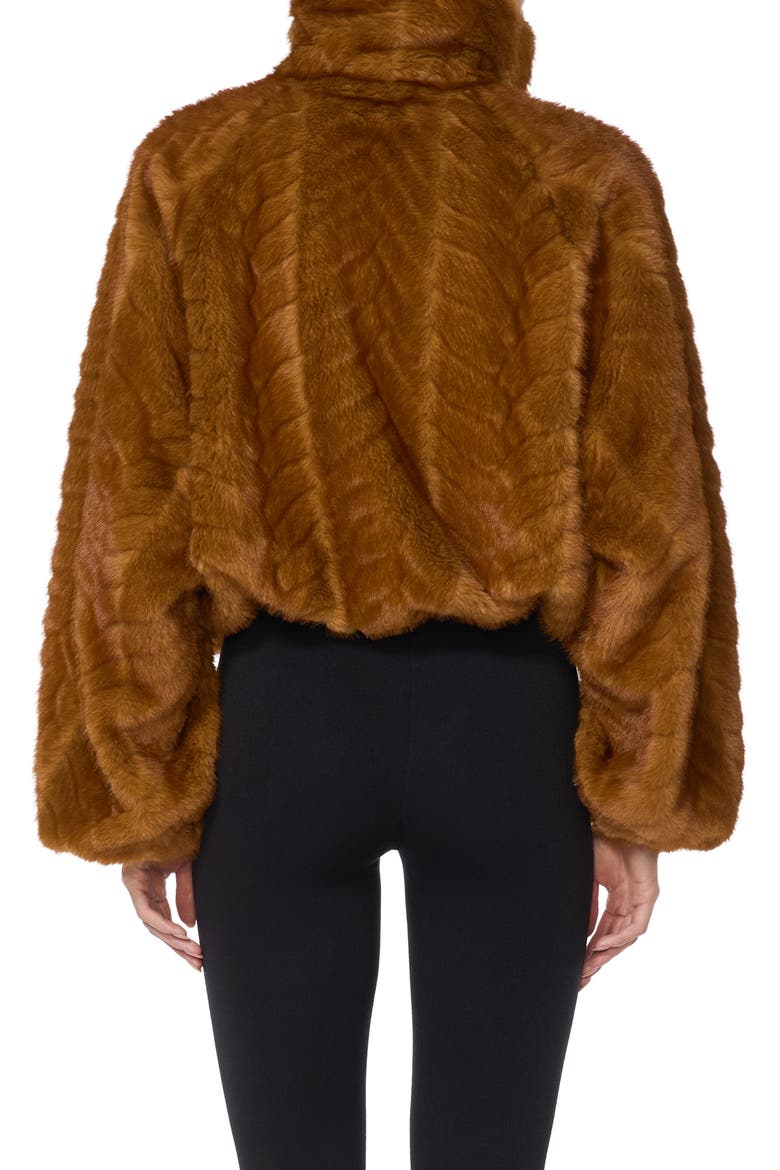 Balloon Faux Fur Bomber Jacket, Alternate, color, GOLD CHEVRON