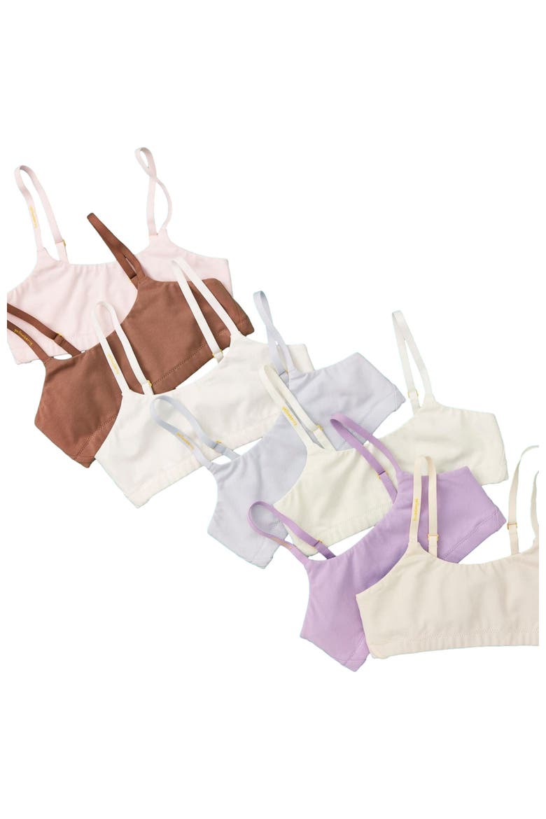 Pipit Pima Cotton Bra 3PK, Alternate, color, White Iceberg