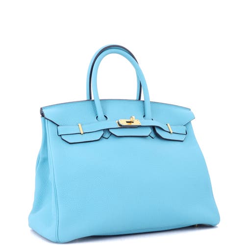 Pre-owned Hermes  Hermes Birkin Handbag Blue Togo With Gold Hardware 35