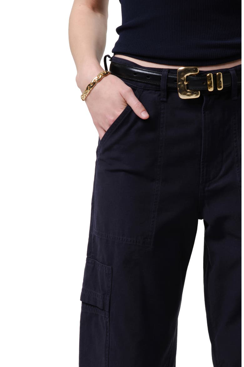 Ciela Bubble Hem Utility Pants, Alternate, color, NAVY
