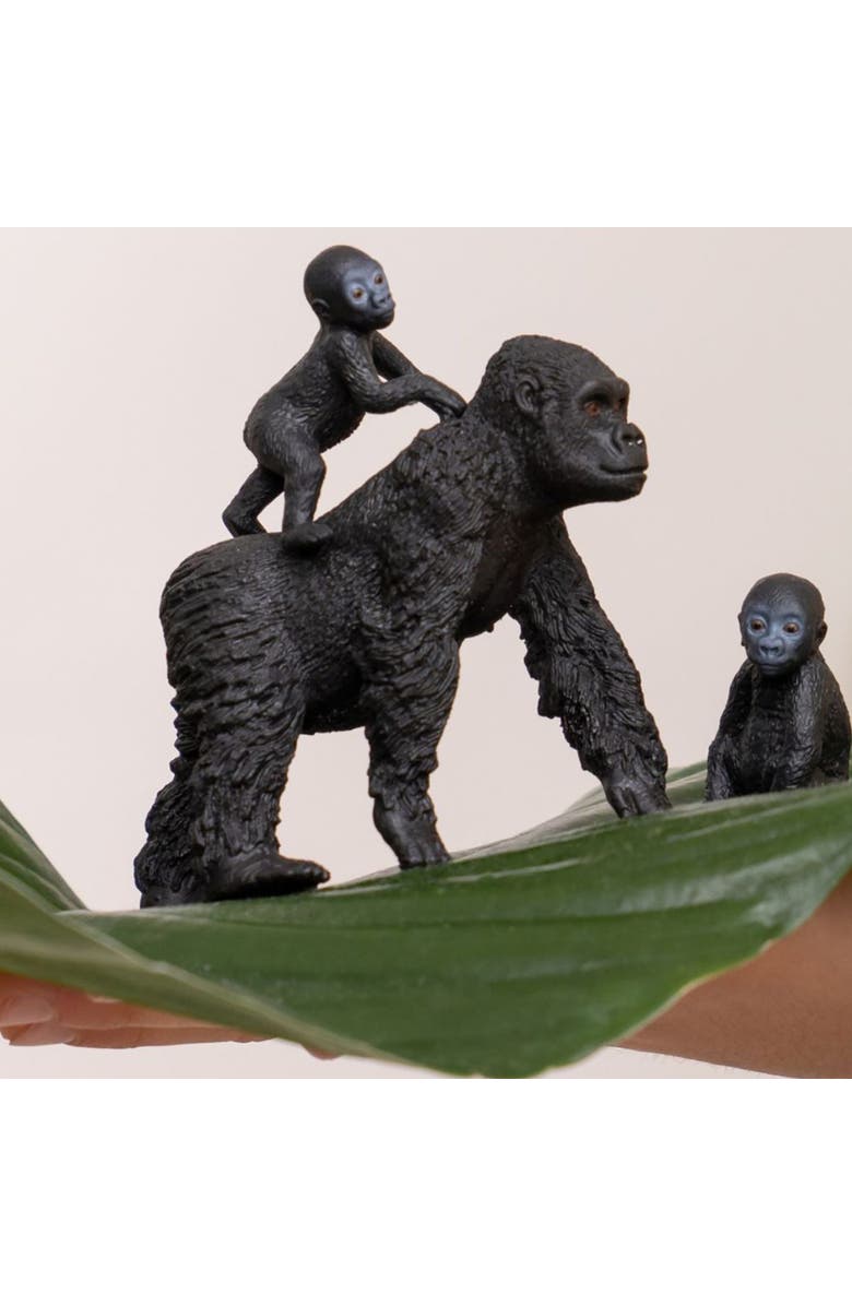 Schleich Wild Life Gorilla Family 3 Piece Animal Figurines, Alternate, color, Multicolored