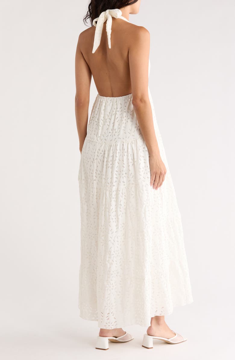 Desigual Tiered Knit Halter Dress, Alternate, color, White