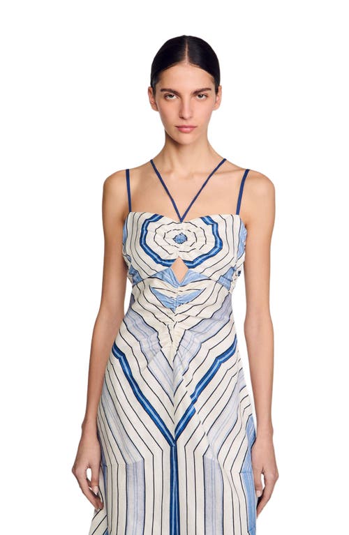 Sandro Spiral Motif Maxi Dress In Multi