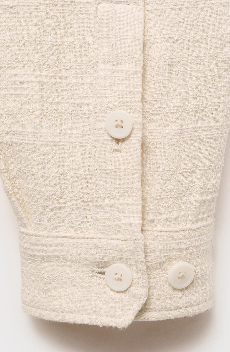 MANGO Structured Cotton Blend Overshirt, Alternate, color, Ivory White