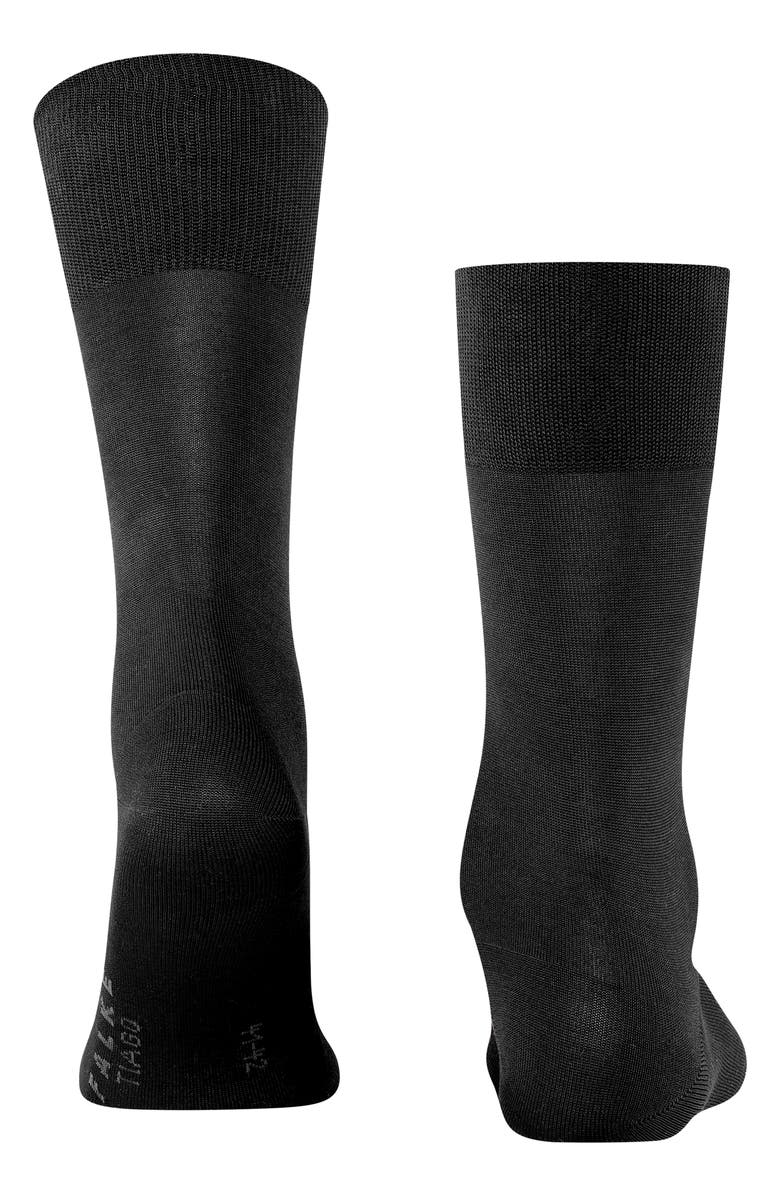 Falke Tiago Organic Cotton Dress Socks, Alternate, color, Black