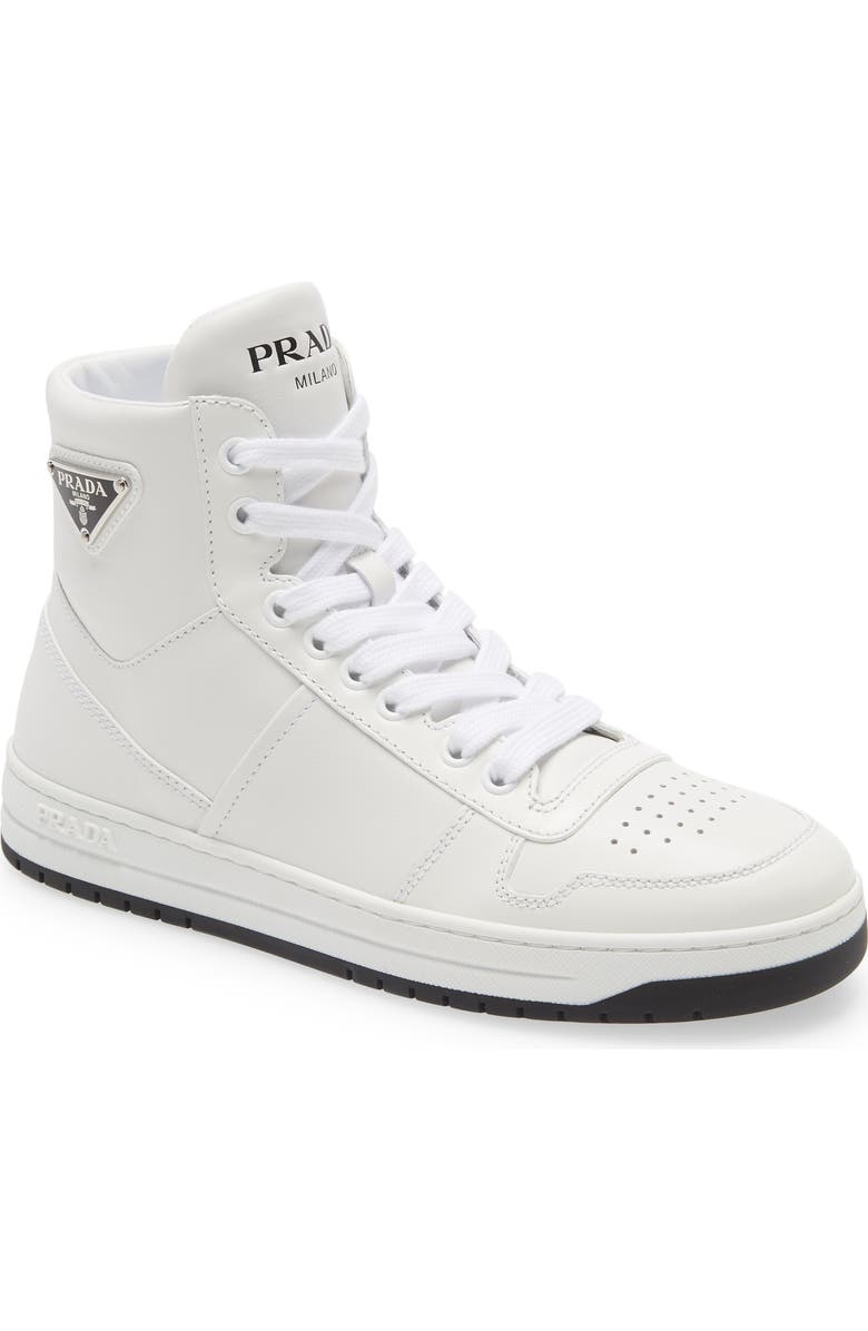 Prada Logo High Top Sneaker, Main, color,