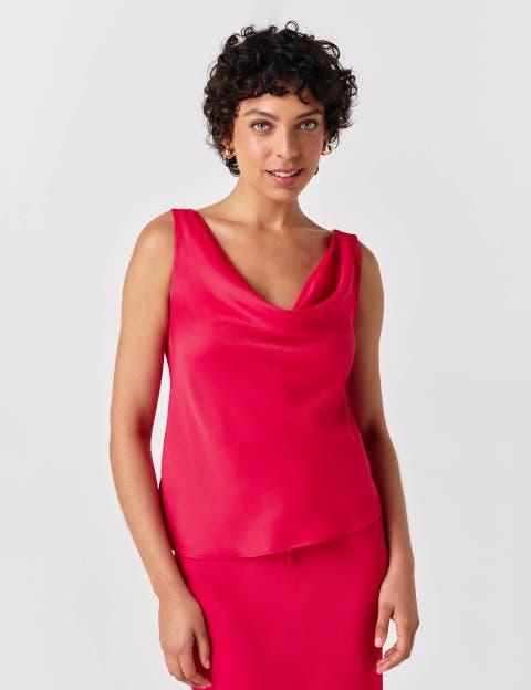 Nyla Cowl Neck Satin Top