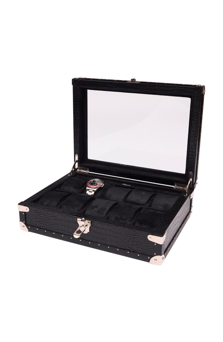 Rapport London Brompton Optic Ten Watch Box, Alternate, color, Black