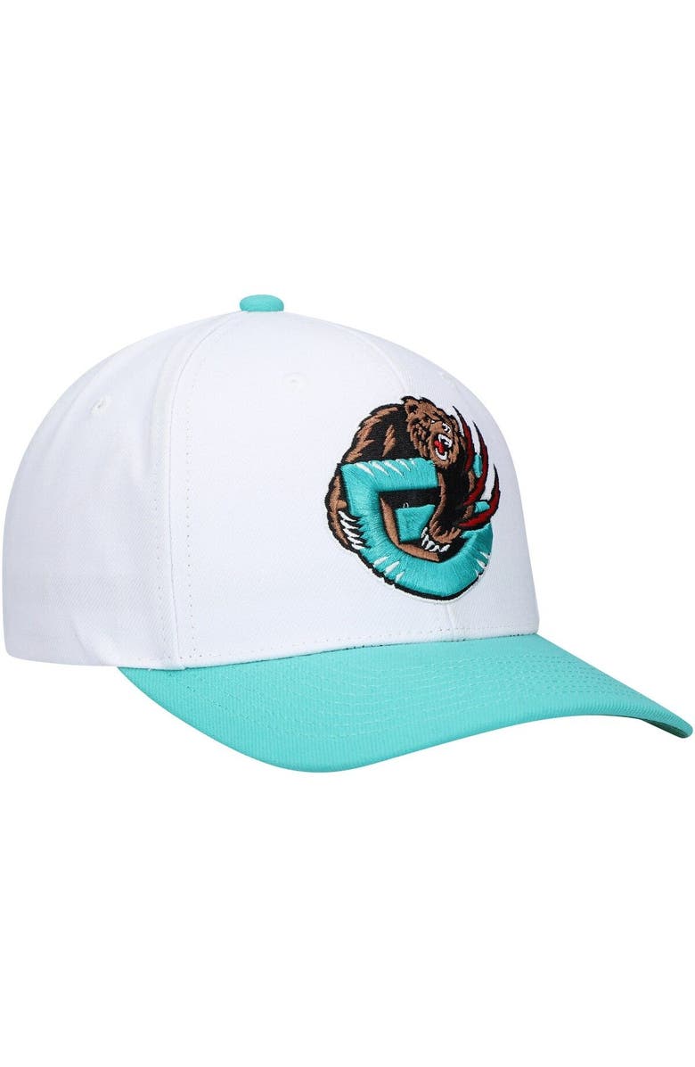 Mitchell & Ness Men's Mitchell & Ness White/Turquoise Vancouver Grizzlies Hardwood Classics Core 2-Tone 2.0 Pro Snapback Hat, Alternate, color, 