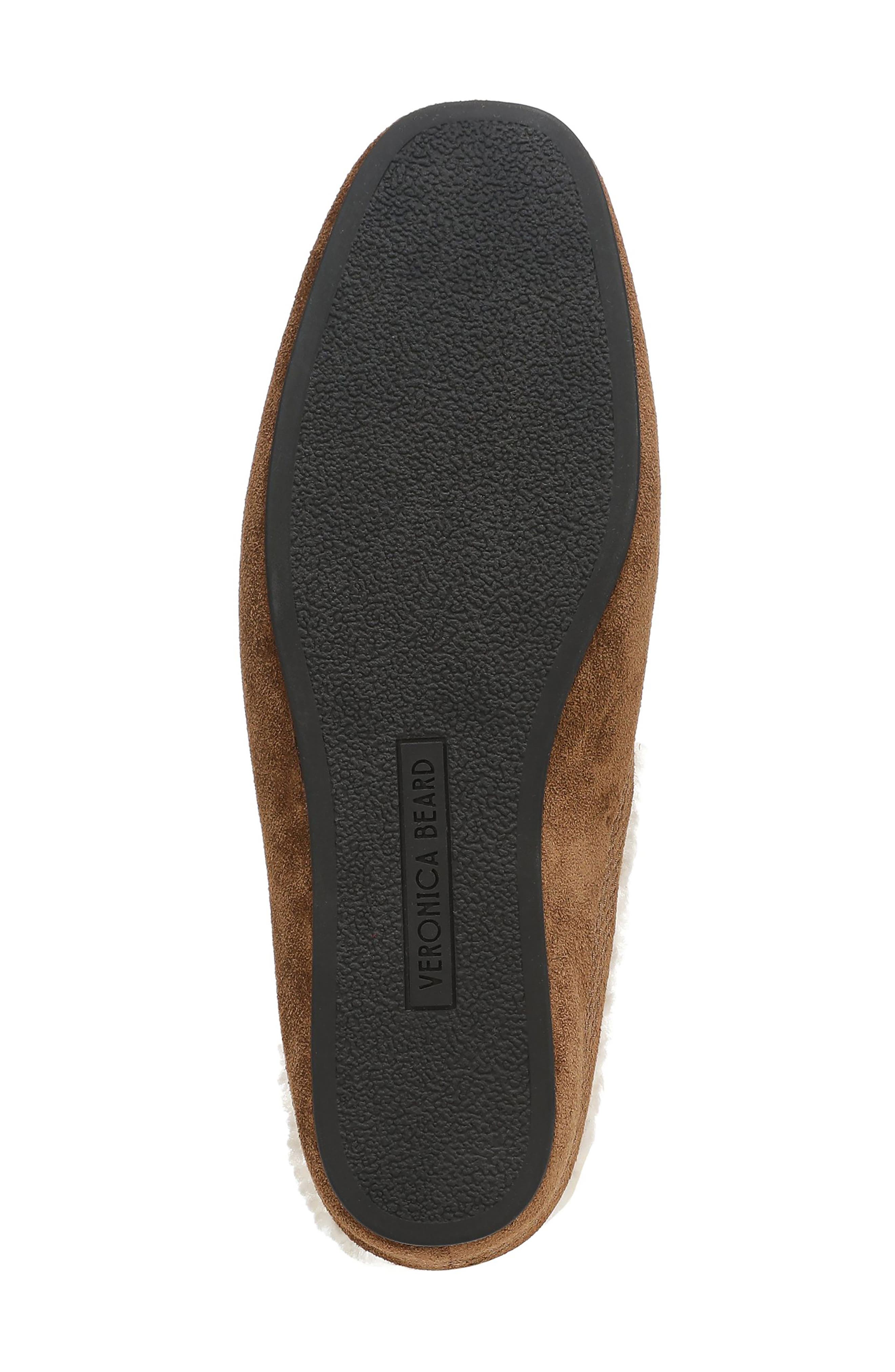 Narcisa Genuine Shearling Flat Mule, Alternate, color, CHESTNUT SUEDE