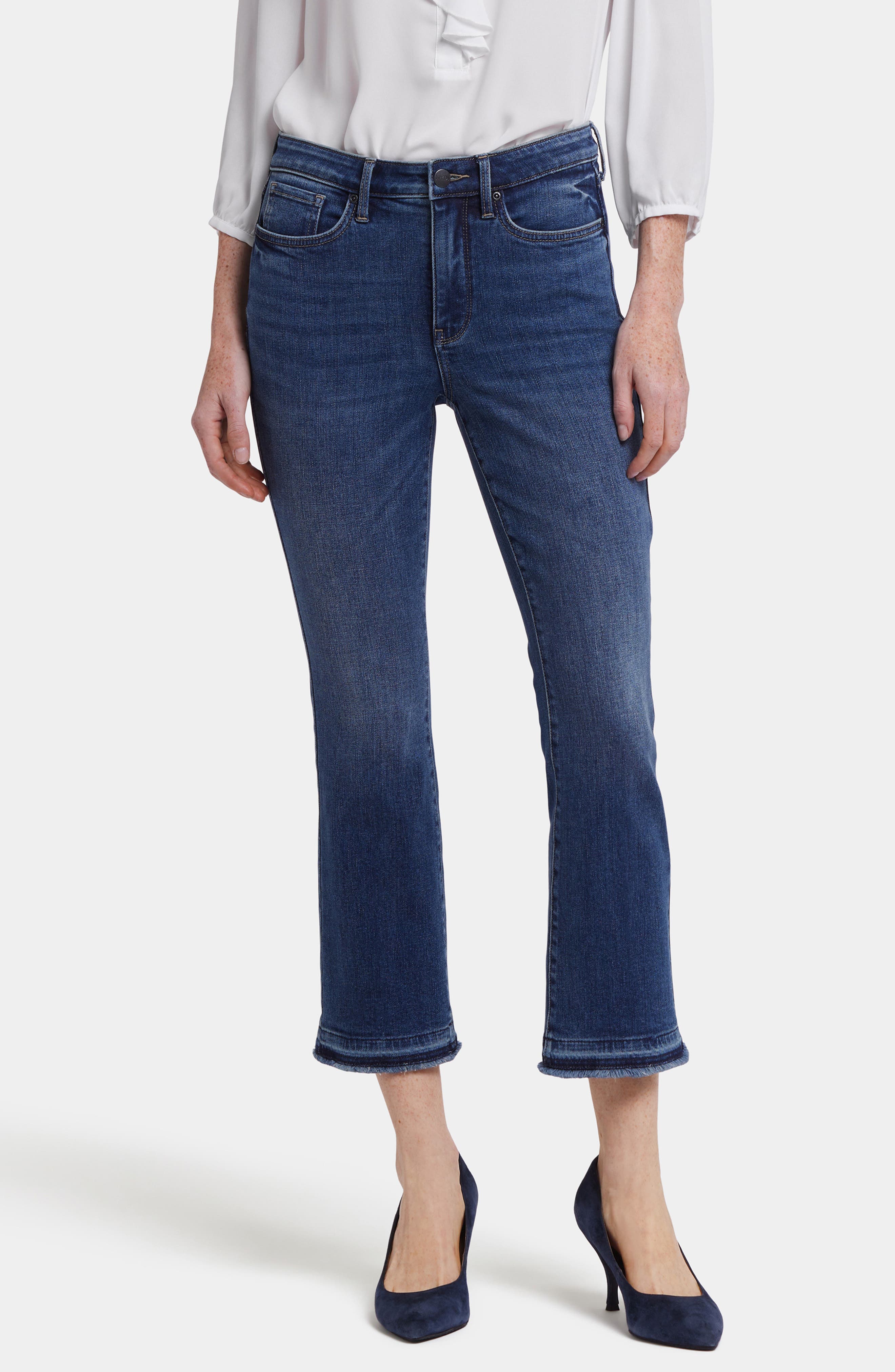 Billie High Waist Release Hem Ankle Bootcut Jeans