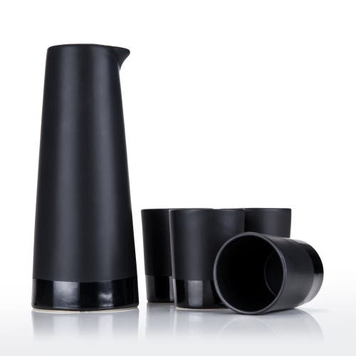 Viski 5-Piece Stoneware Sake Set in Black  product