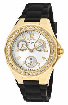 Angel Multi-Function Silicone Strap Watch, 38mm