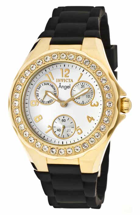 Angel Multi-Function Silicone Strap Watch, 38mm