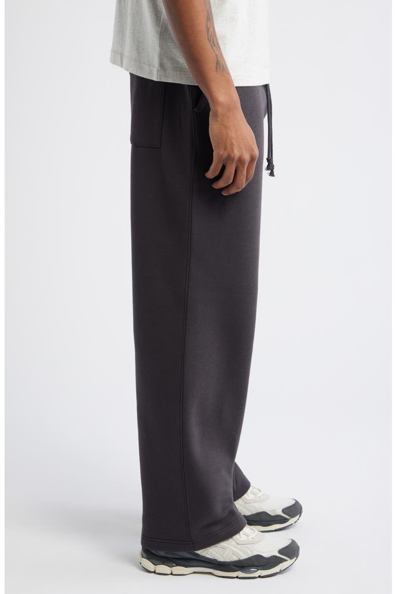 Straight Leg Fleece Sweatpants, Alternate, color, BLACK FADED
