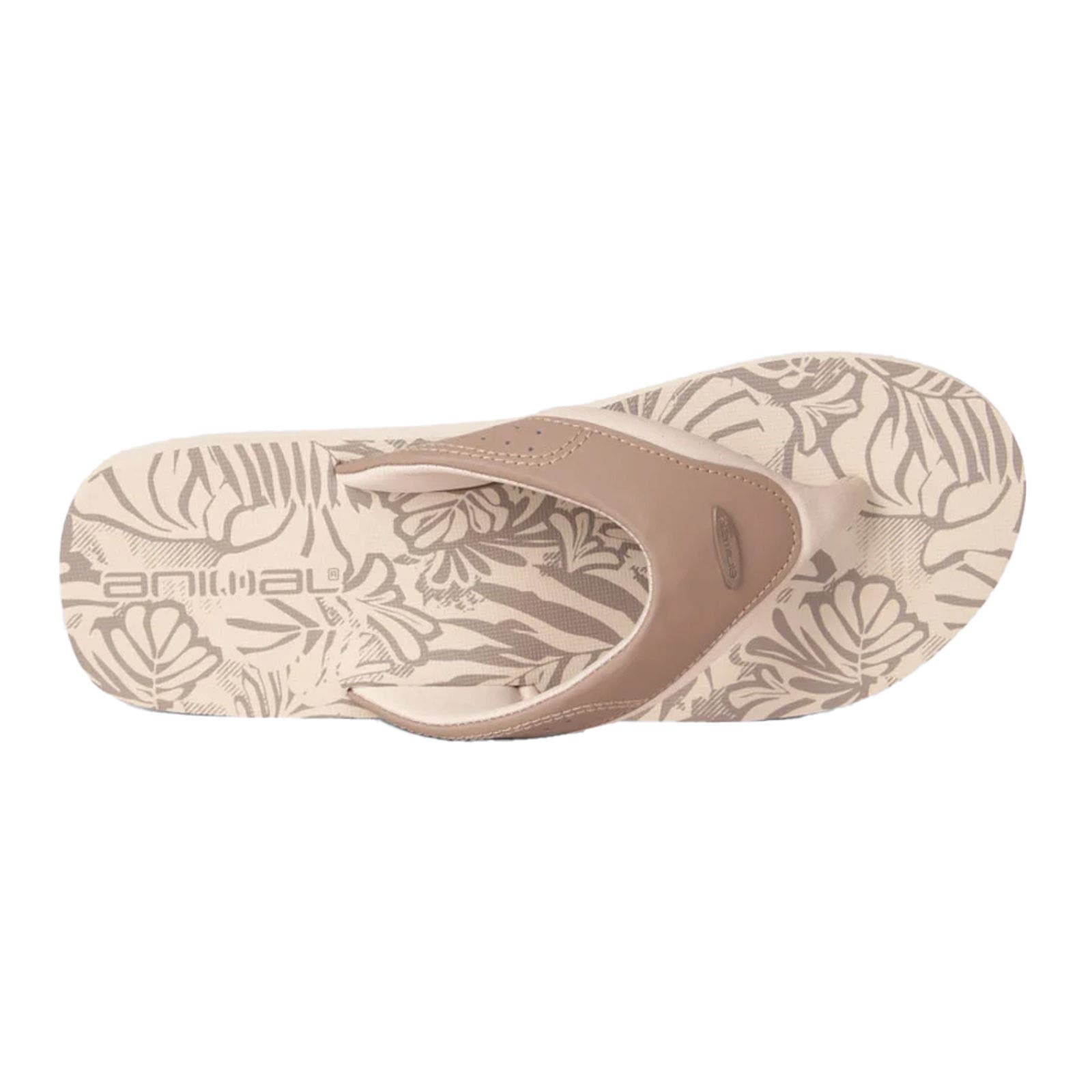 Jekyl Leaves Flip Flops, Alternate, color, Beige