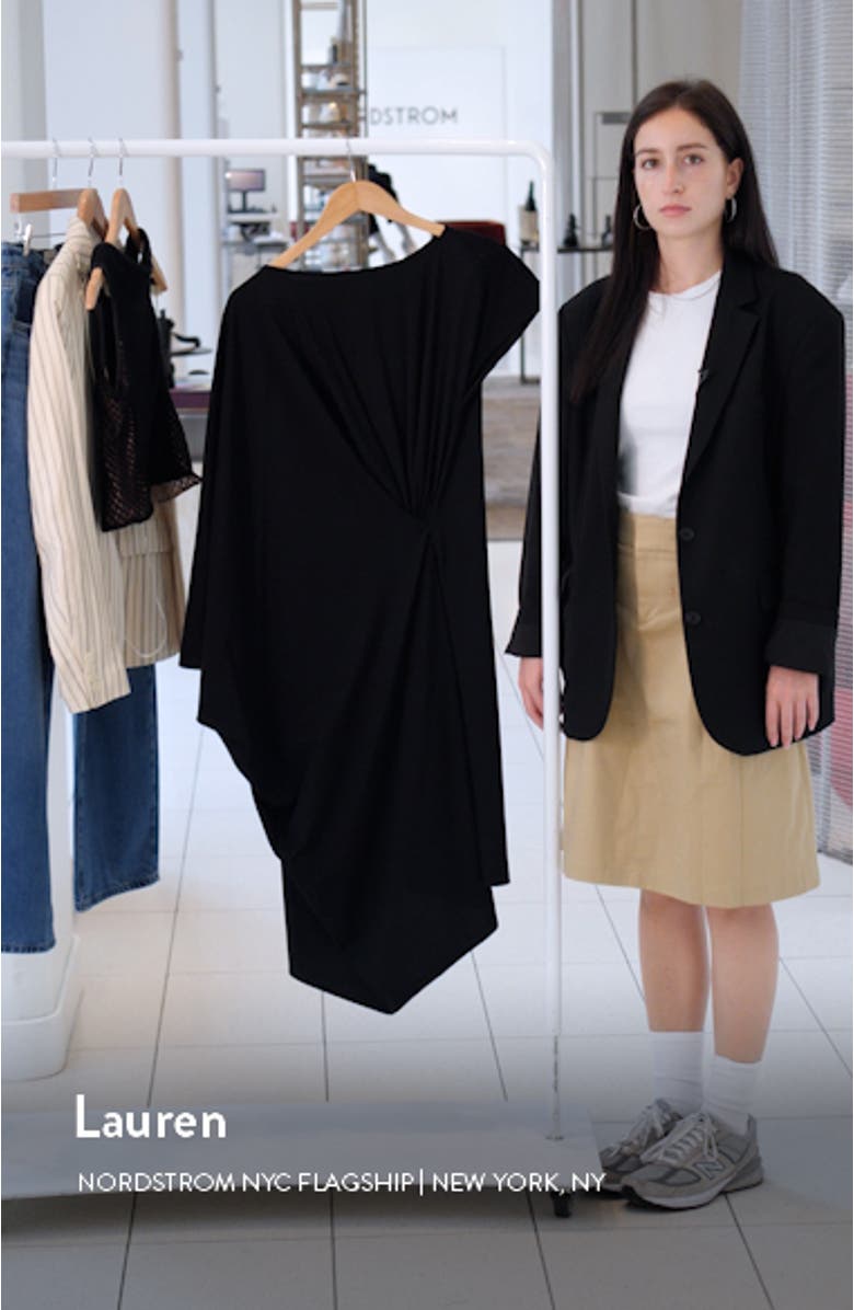 Draped Asymmetric Midi Dress, sales video thumbnail