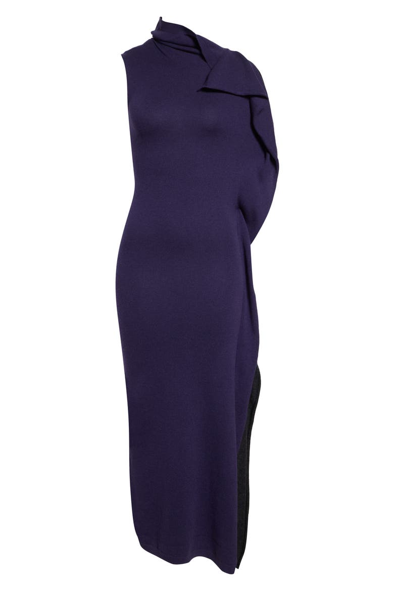 Magdalena Asymmetric Merino Wool & Cashmere Dress, Main, color, PURPLE