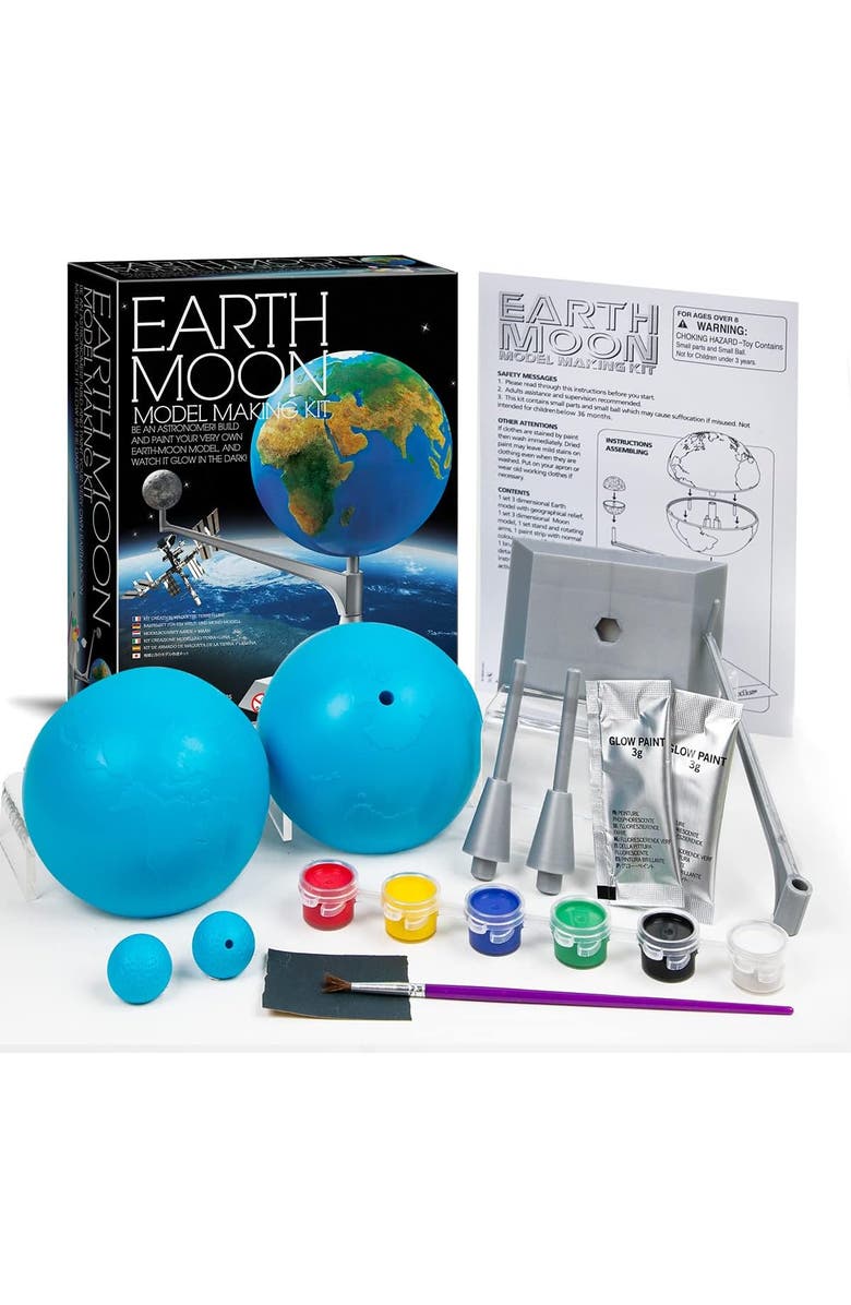 4M KidzLabs Earth and Moon Model Kit, Alternate, color, Multicolored