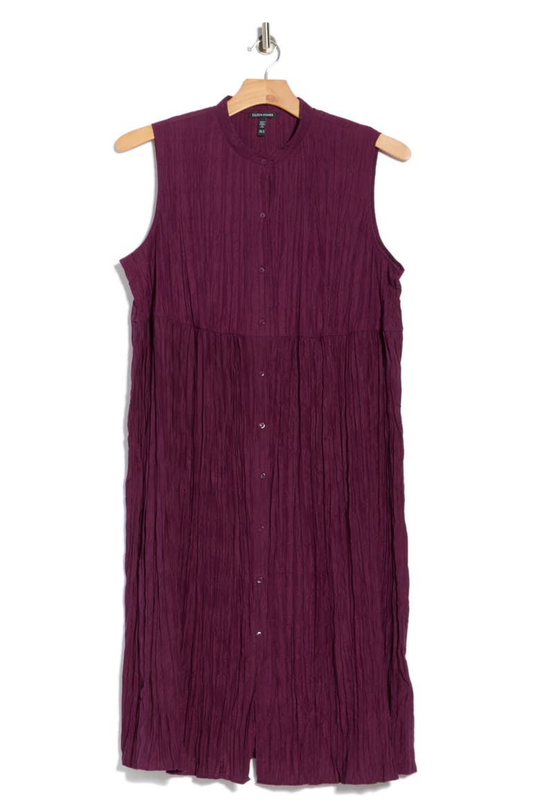 Sleeveless Silk Midi Shirtdress, Alternate, color, BLACKBERRY