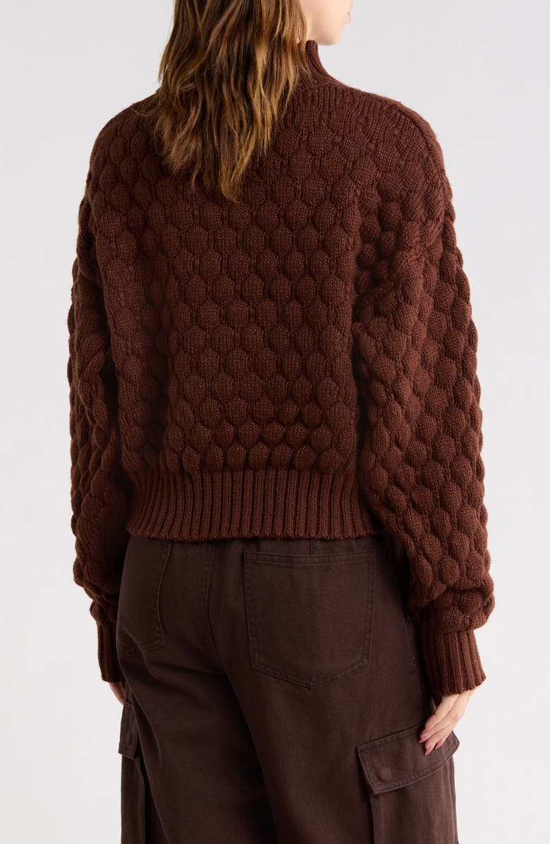 Elodie Bubble Knit Crop Sweater, Alternate, color, Chestnut