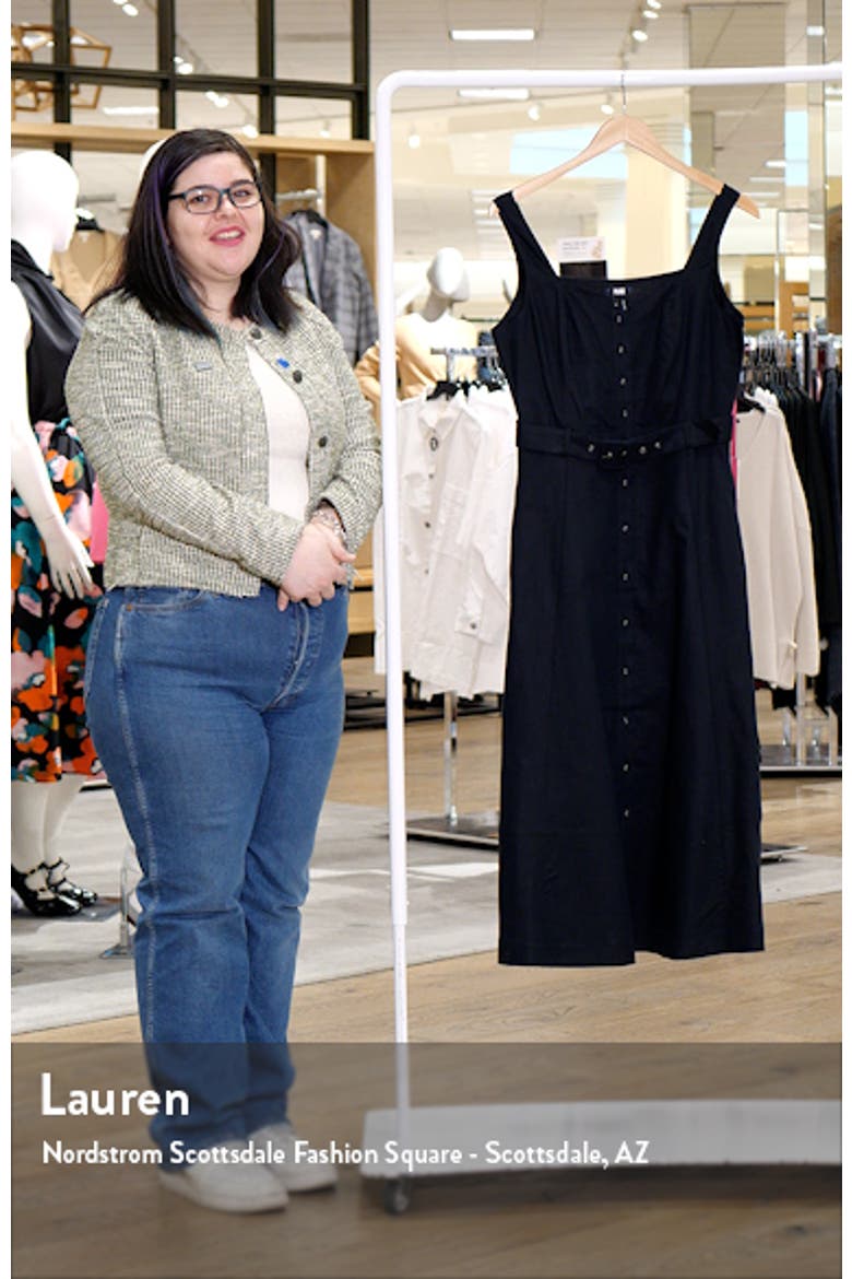 Arienne Belted Sleeveless Linen Blend Midi Dress video